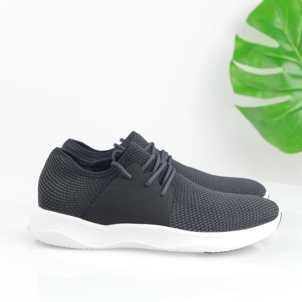 Vessi Womens Everyday Sneakers Size 10 Waterproof Black Gray Knit Lace Up Shoes